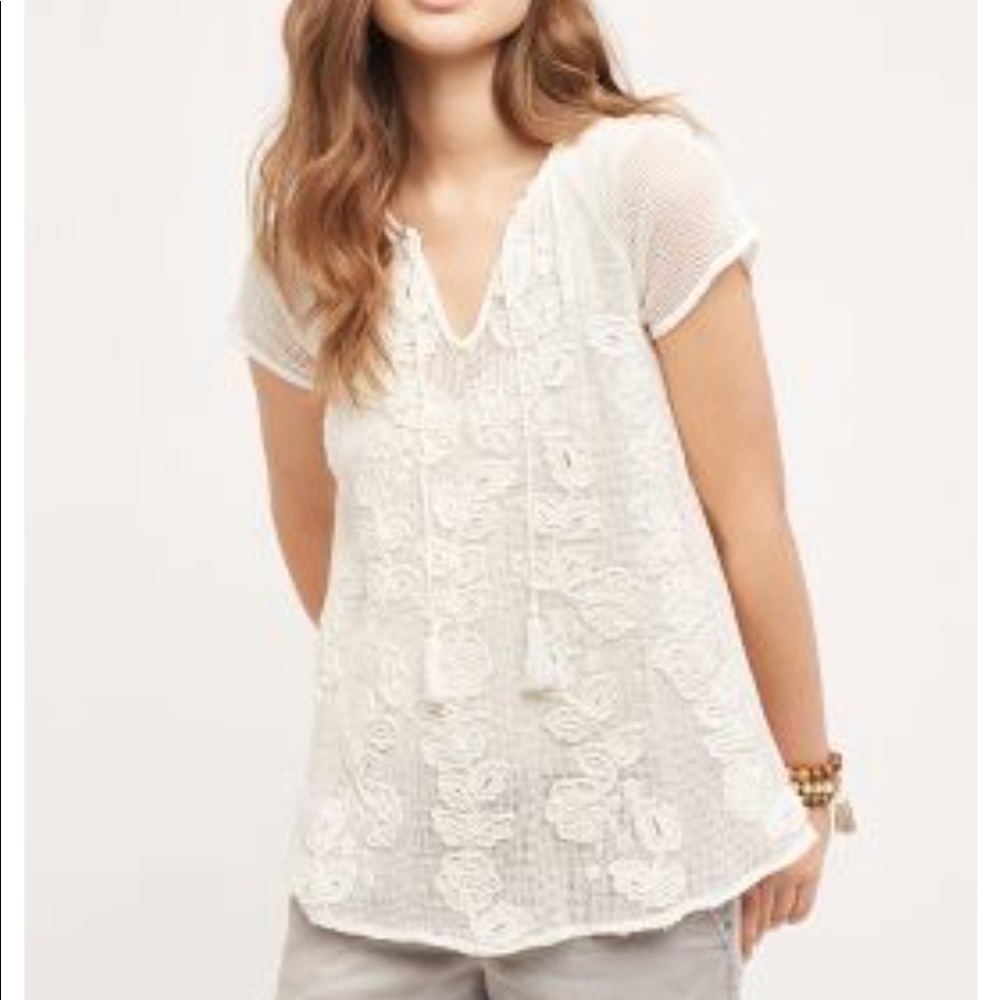 Akemi + Kin mesh embroidered T-shirt